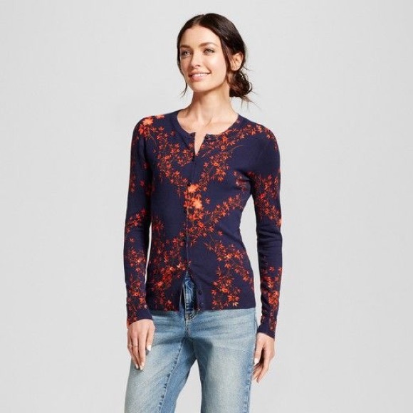Navy Floral Cardigan | Poshmark